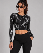 Women's Ritual Thorns Full Sleeve Crop top