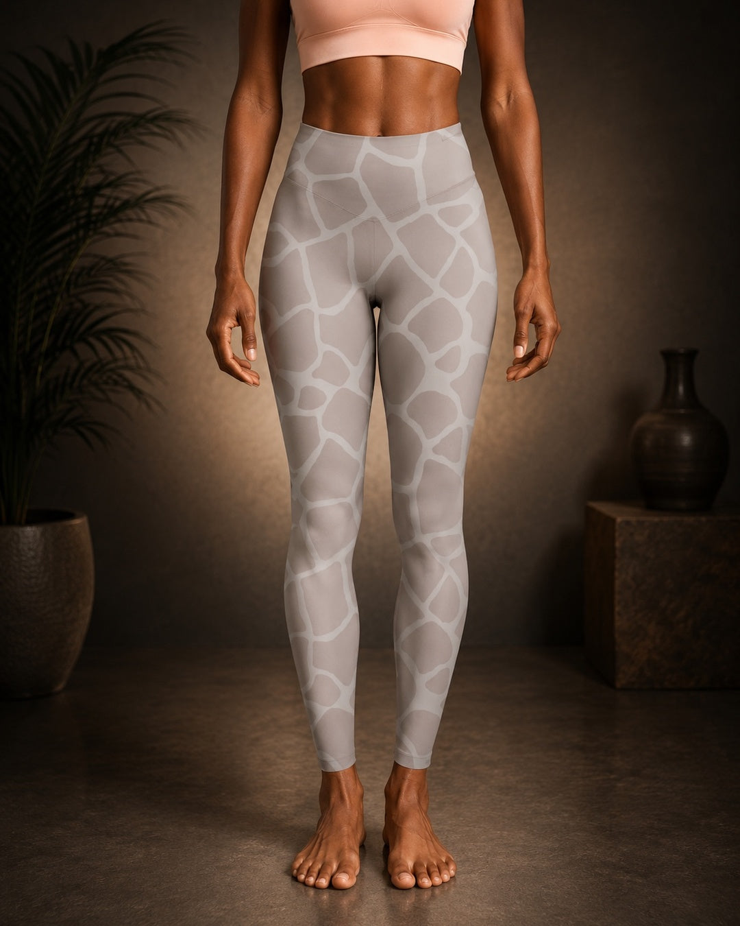Women's Nude Giraffe Maze Leggings