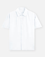 Unisex White Solid Oversized Shirt