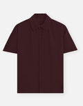 Unisex Maroon Solid Oversized Shirt