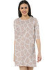 Women's Nude Giraffe Maze T-Shirt Dress