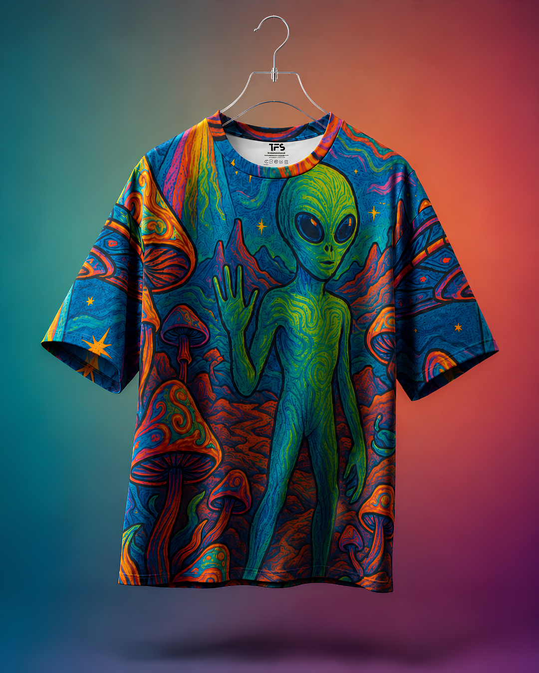 Unisex Alien Hello Oversized T-shirt