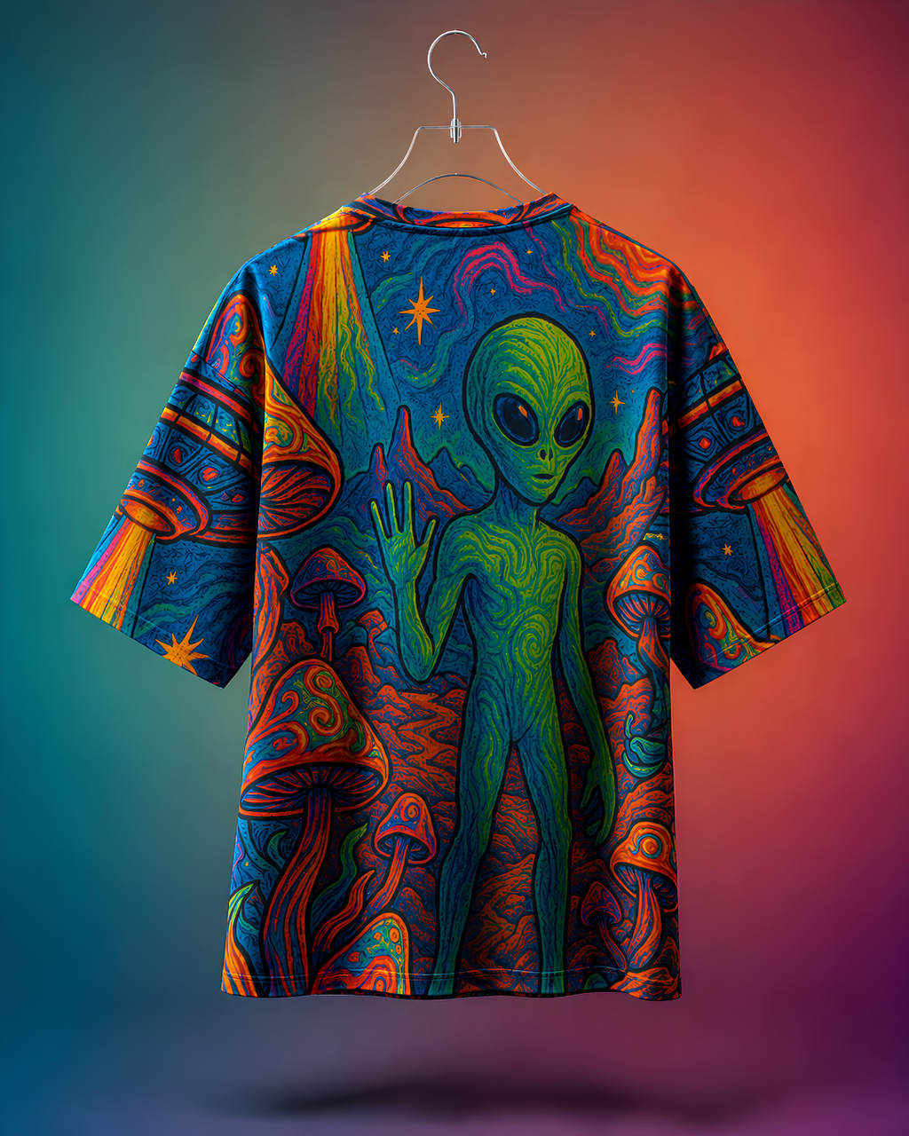 Unisex Alien Hello Oversized T-shirt