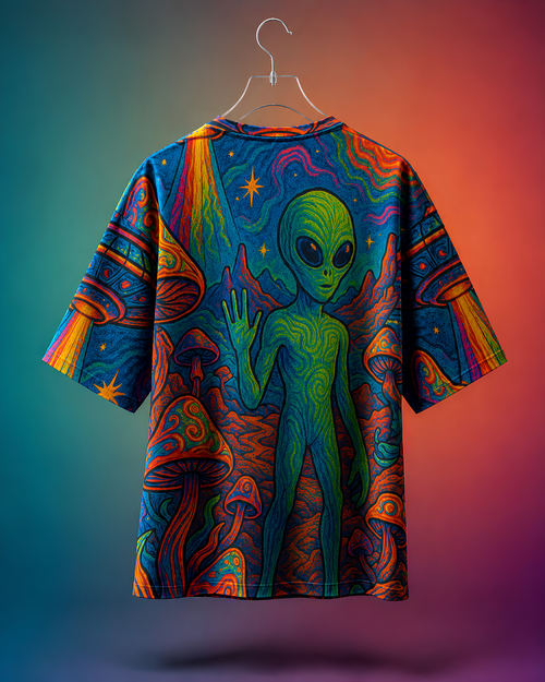 Unisex Alien Hello Oversized T-shirt