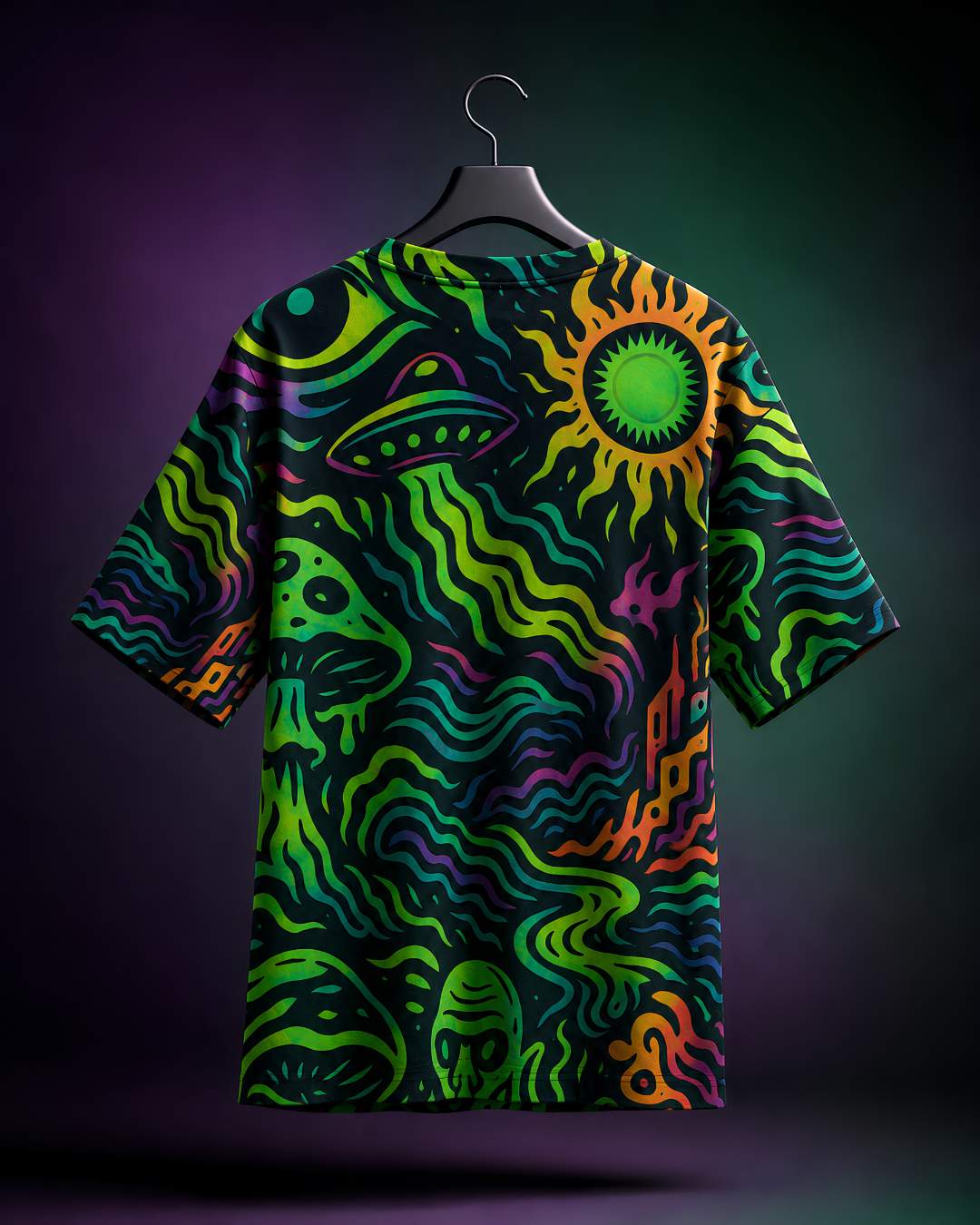 Unisex Cosmic Psychedelic Oversized T-shirt