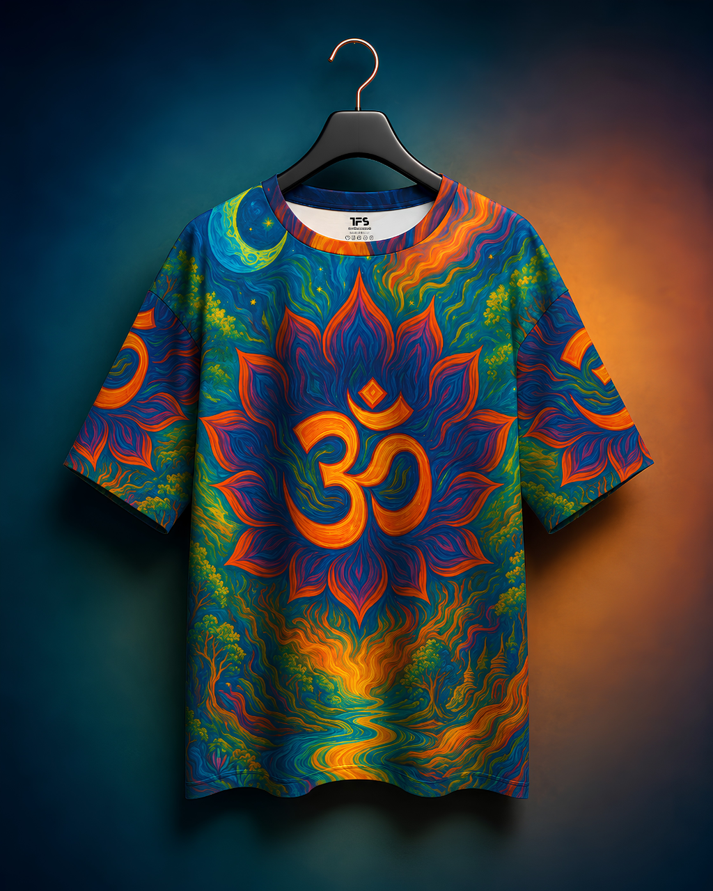 Unisex Funky Om Oversized T-shirt