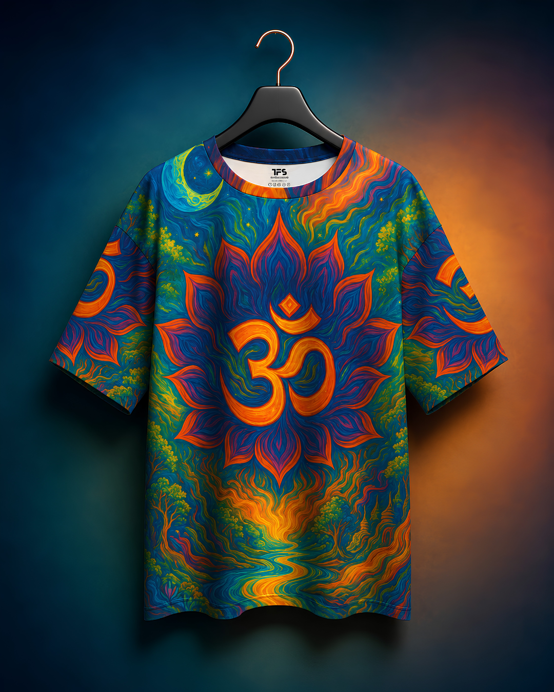 Unisex Funky Om Oversized T-shirt