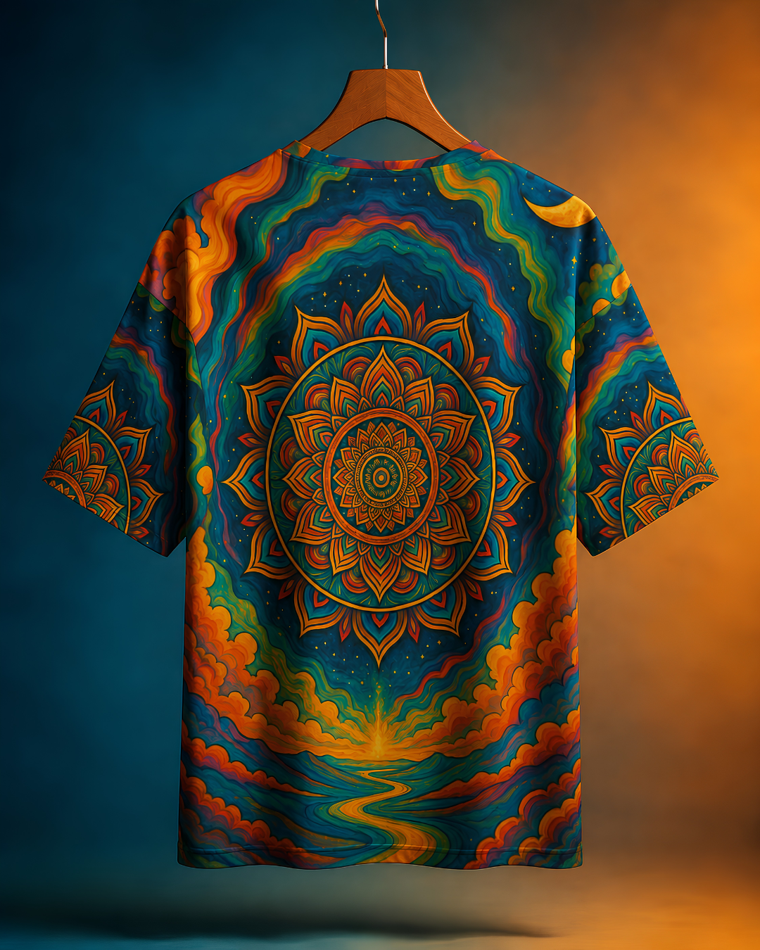 Unisex Mandala Sun Oversized T-shirt