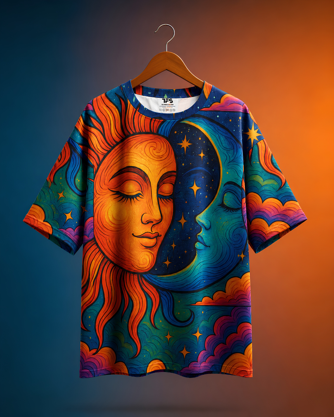 Unisex Sun And Moon Oversized T-shirt