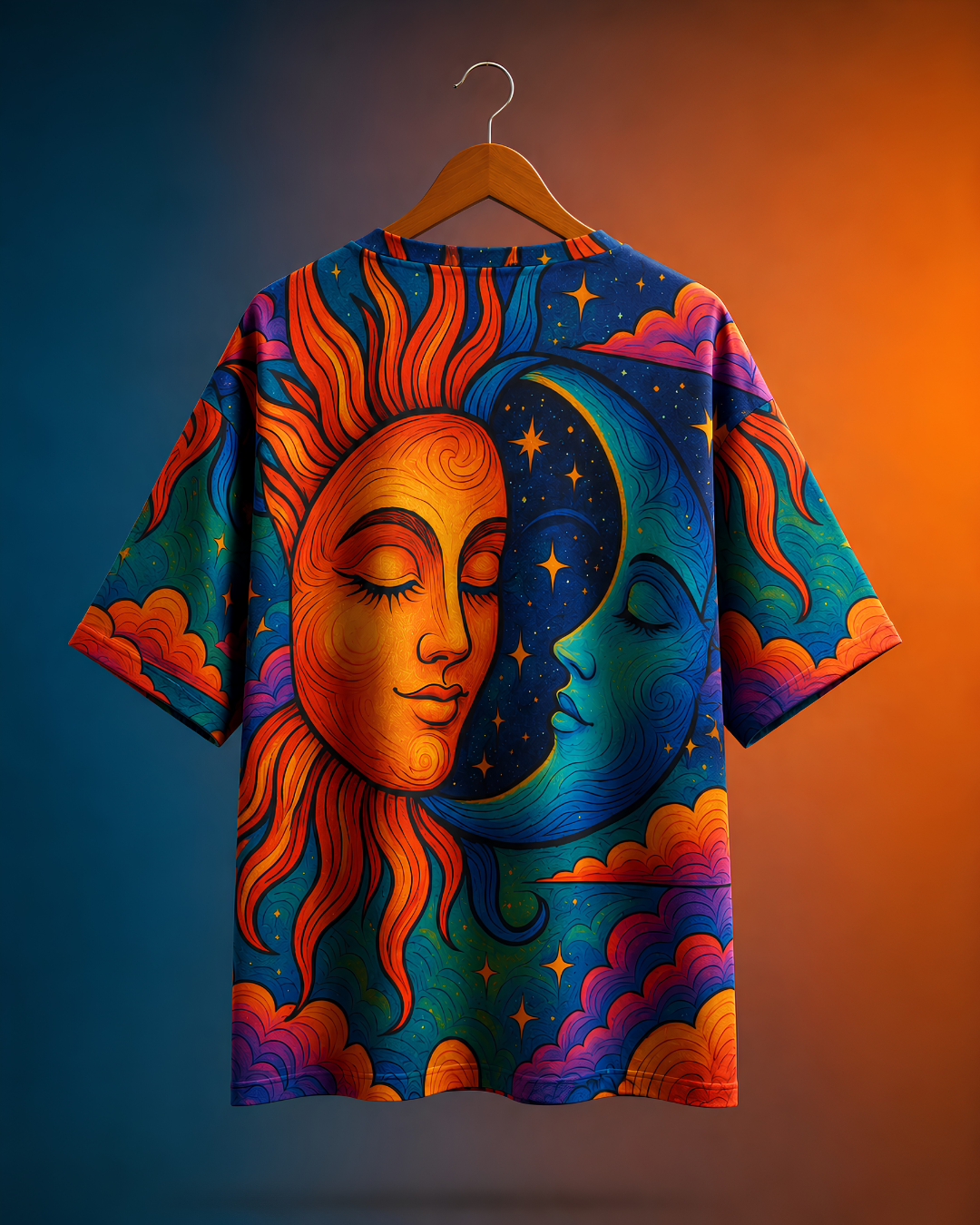 Unisex Sun And Moon Oversized T-shirt