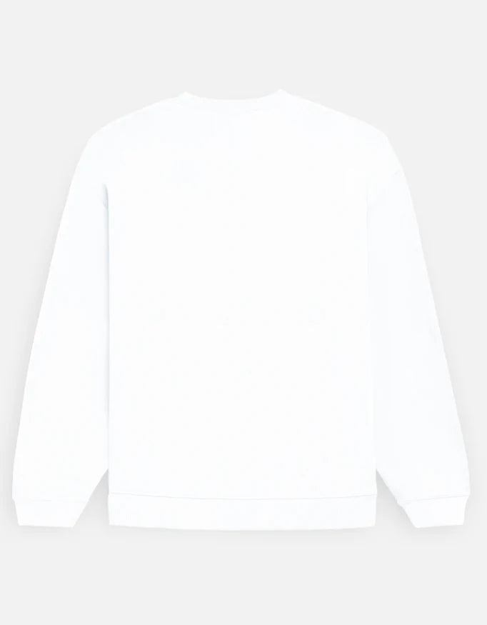 Unisex White Solid Oversized Sweatshirt