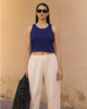 Women's Royal Blue Crop Tank