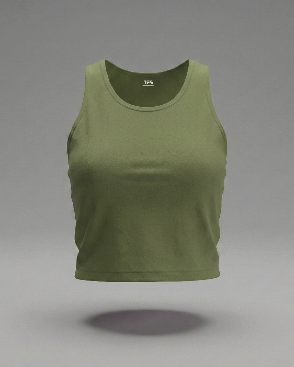Women's  Olive Green Crop Tank