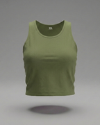 Women's  Olive Green Crop Tank