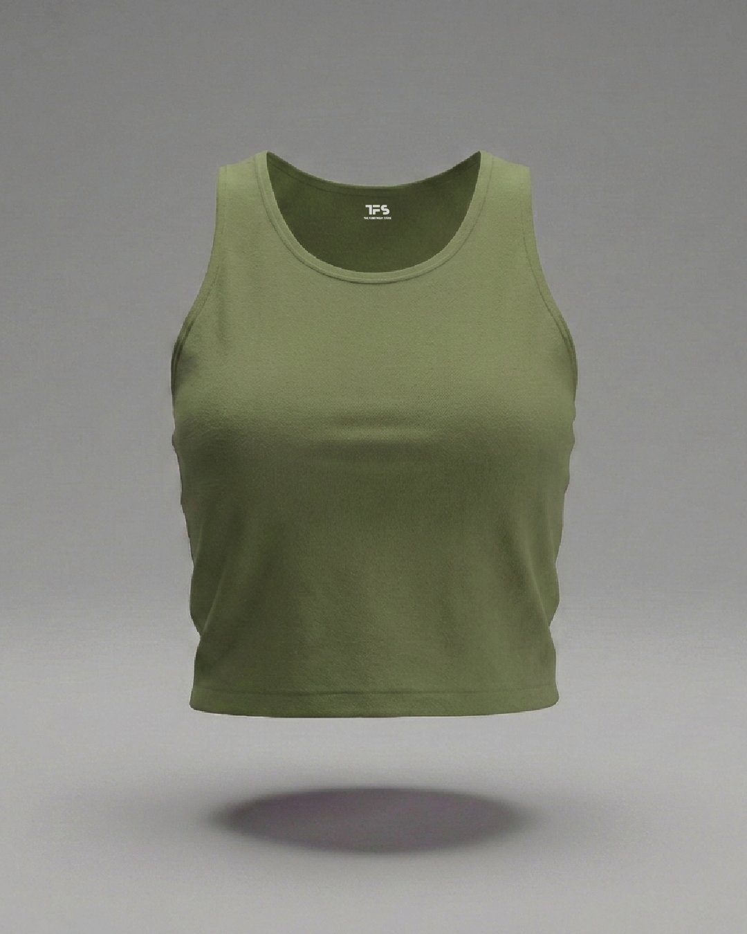 Women's  Olive Green Crop Tank