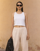 Women's White Crop Tank