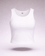 Women's White Crop Tank