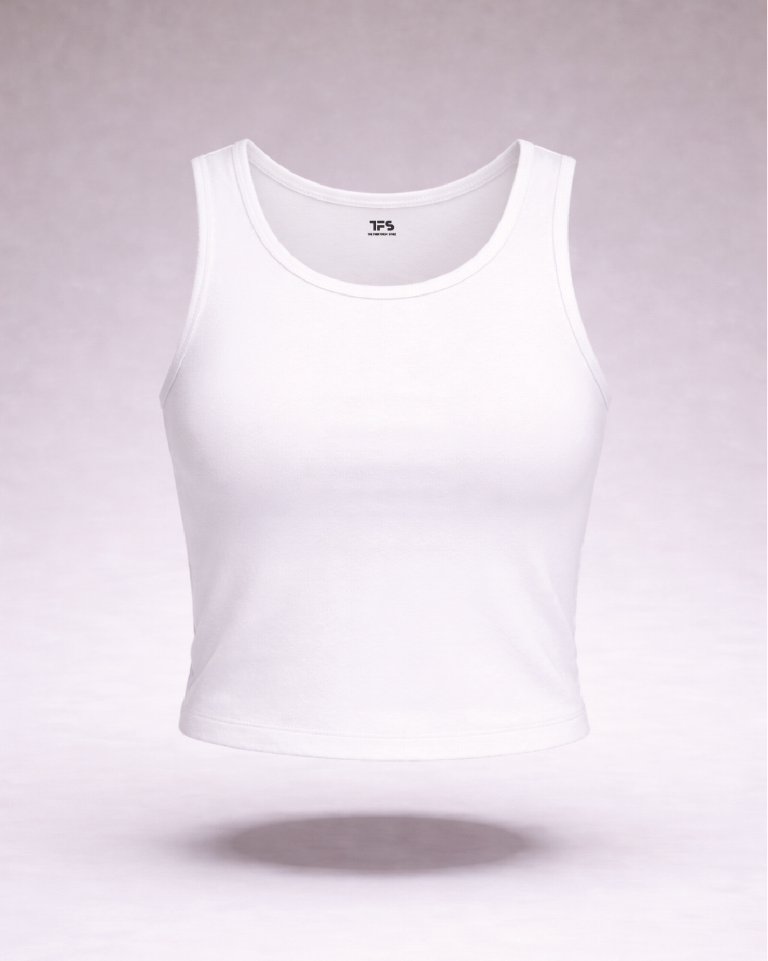 Women's White Crop Tank
