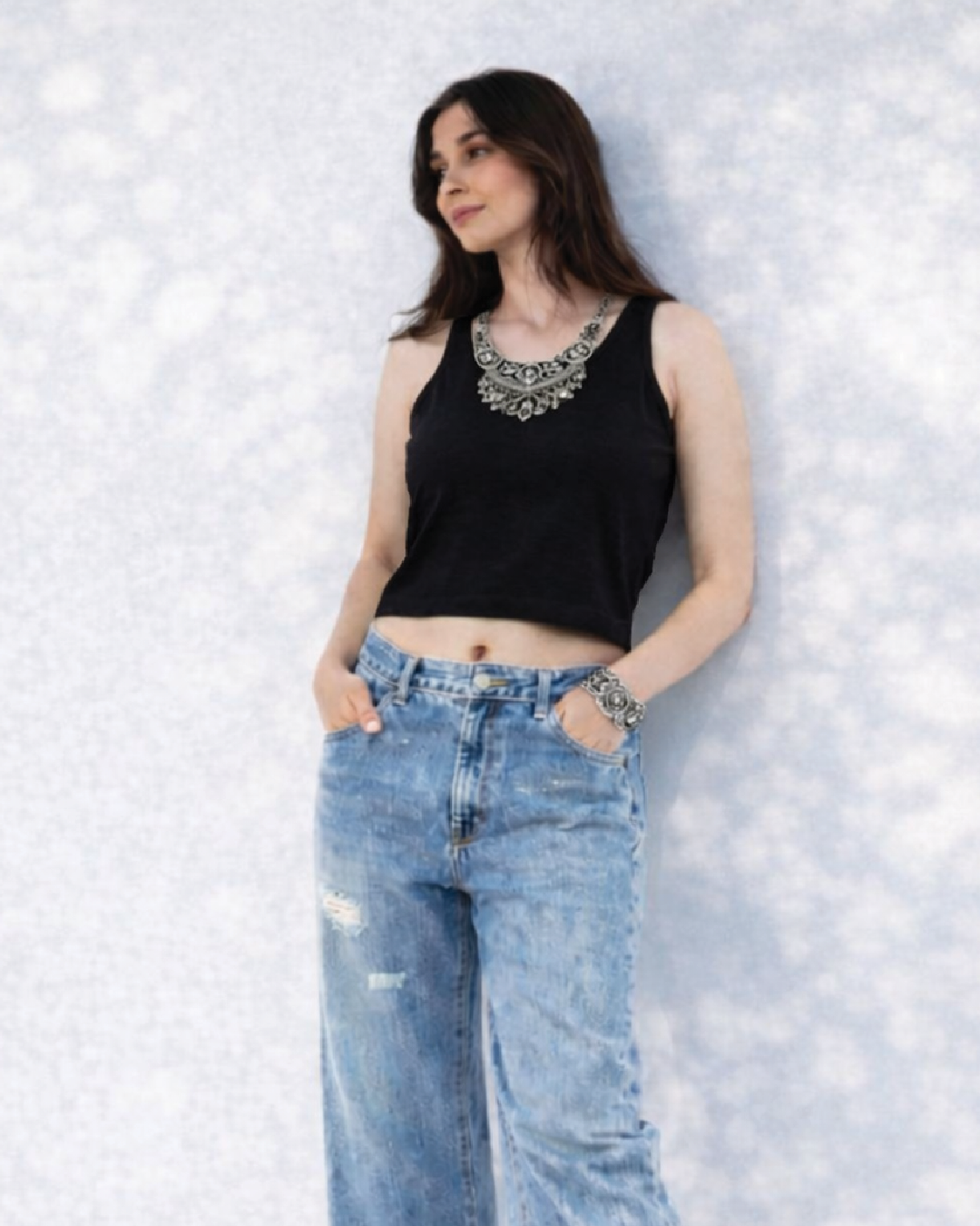 Women's Black Crop Tank