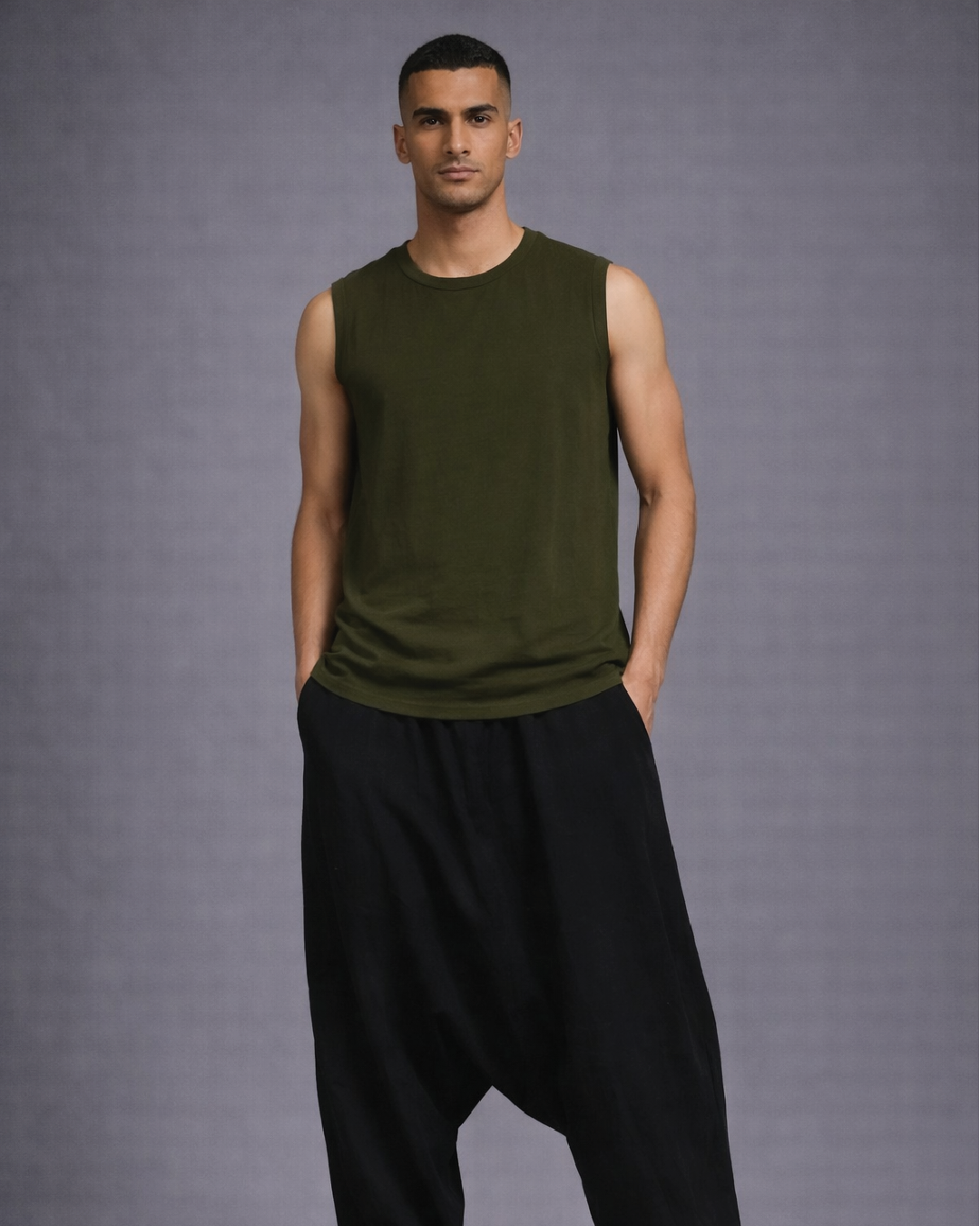 Men's Olive Green Tank Top