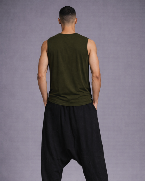 Men's Olive Green Tank Top