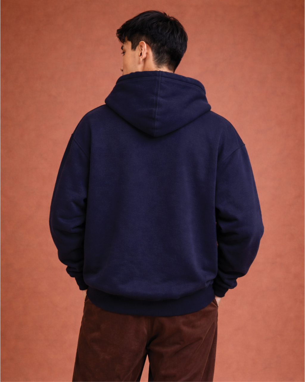 Unisex Navy Blue Solid Oversized Hoodie