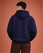 Unisex Navy Blue Solid Oversized Hoodie