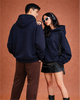 Unisex Navy Blue Solid Oversized Hoodie