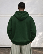 Unisex Bottle Green Solid Oversized Hoodie
