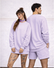 Unisex Lavender Solid Oversized Sweatshirt