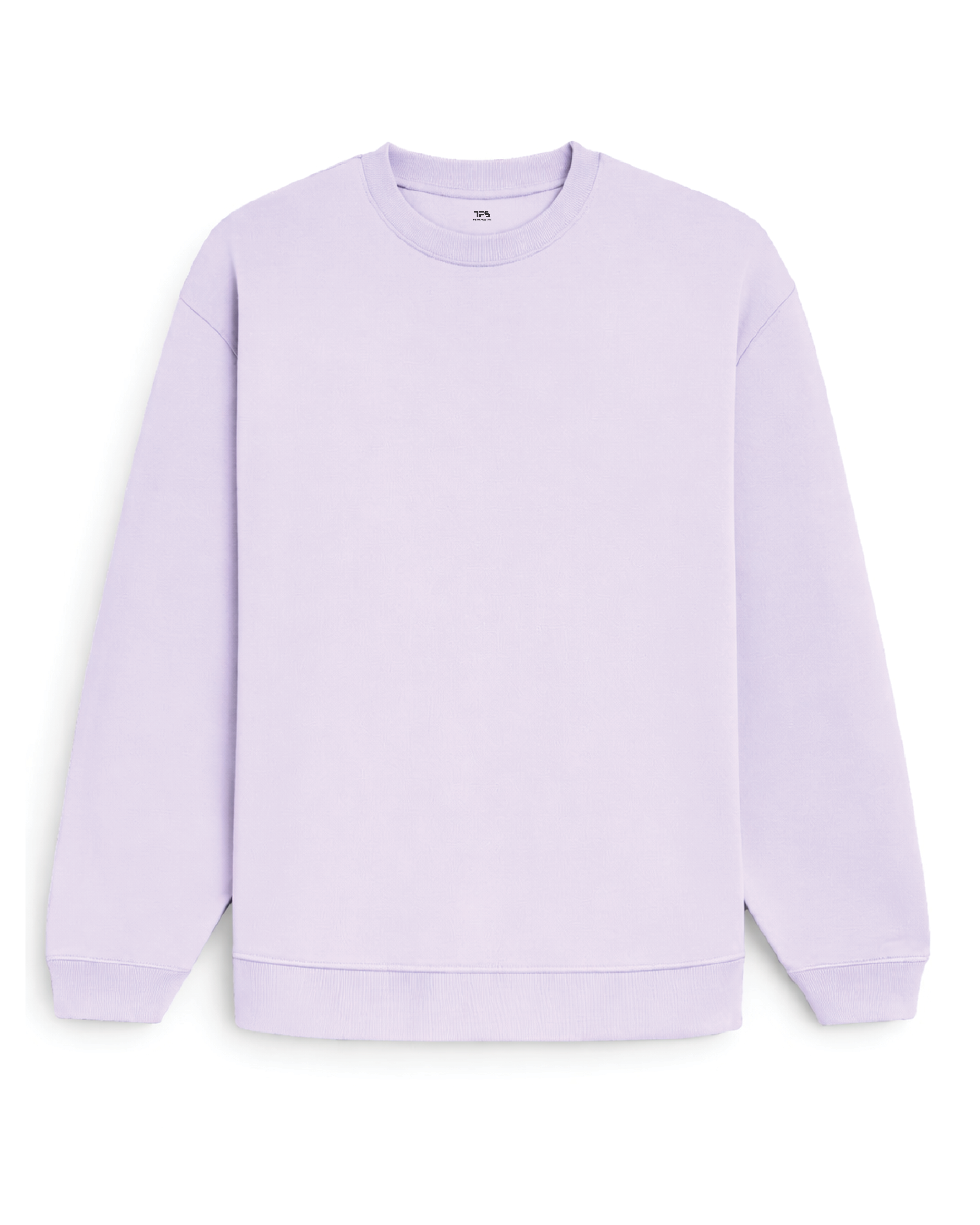Unisex Lavender Solid Oversized Sweatshirt
