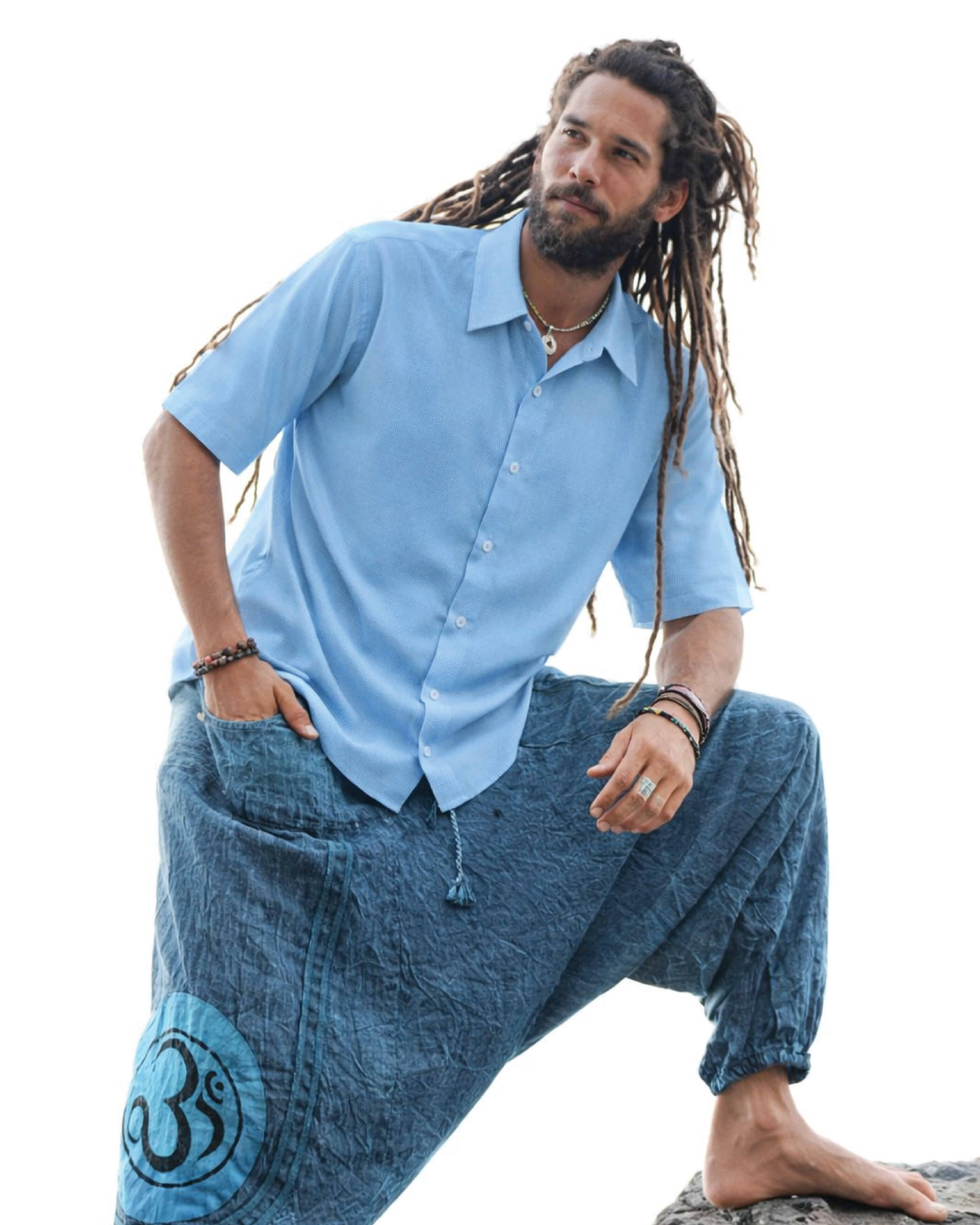 Unisex Baby Blue Solid Oversized Shirt