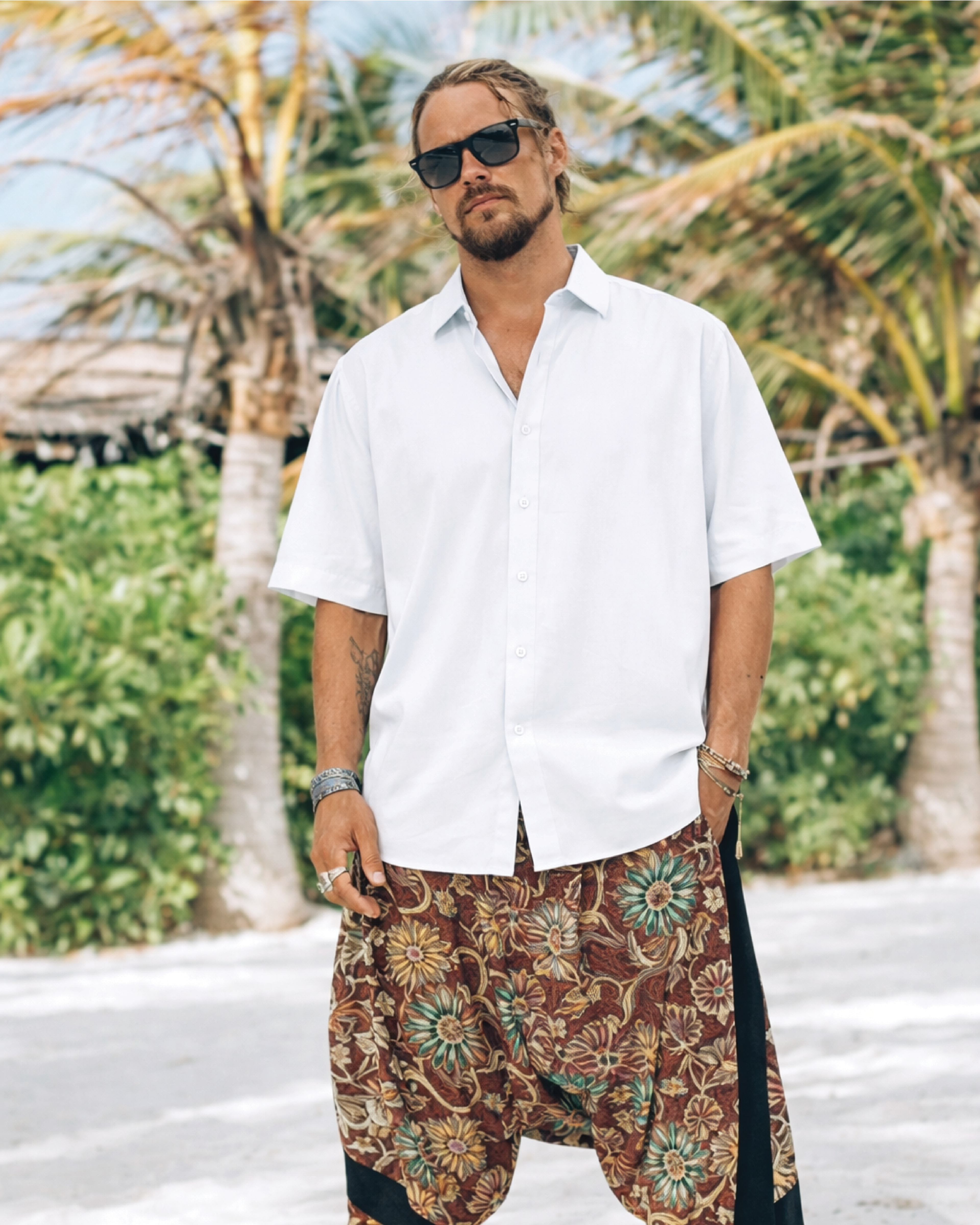 Unisex White Solid Oversized Shirt