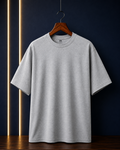 Unisex Grey Melange Oversized Classic T-Shirt