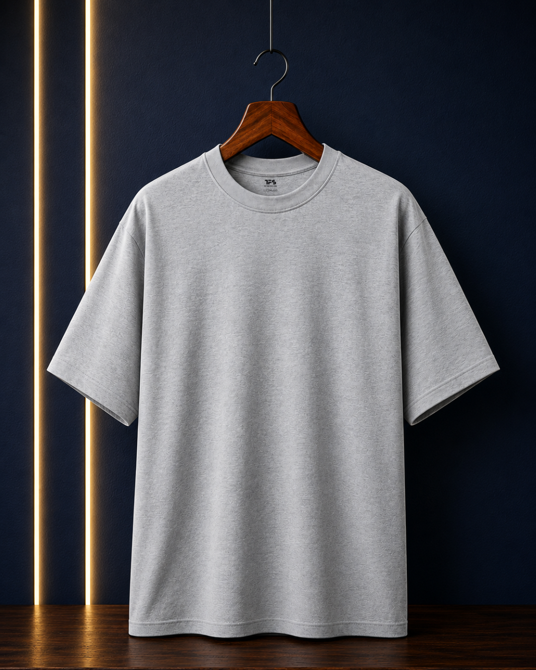 Unisex Grey Melange Oversized Classic T-Shirt