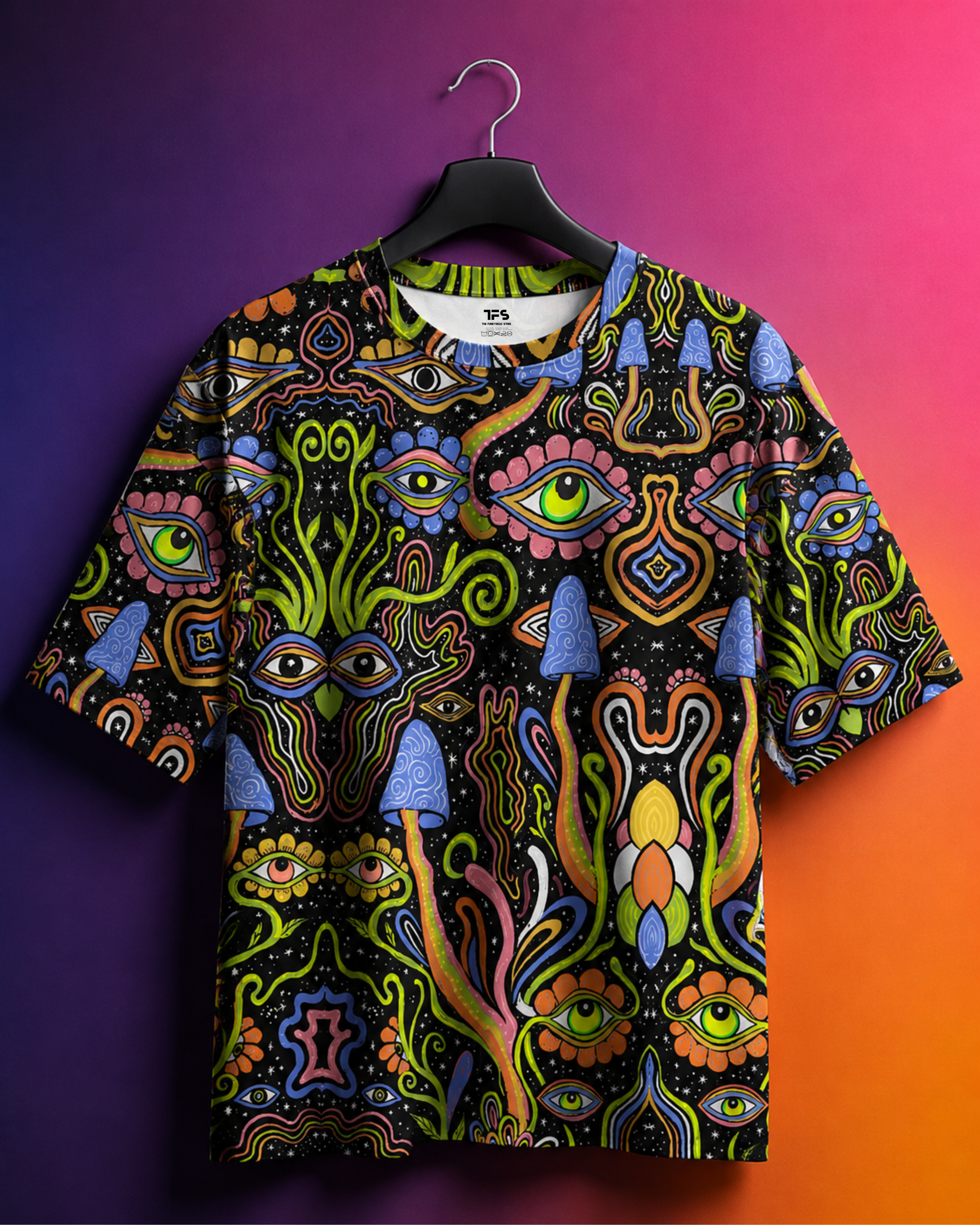 Unisex Psychedelic Mushroom Experience Oversized T-shirt
