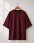 Unisex Maroon Oversized T-Shirt