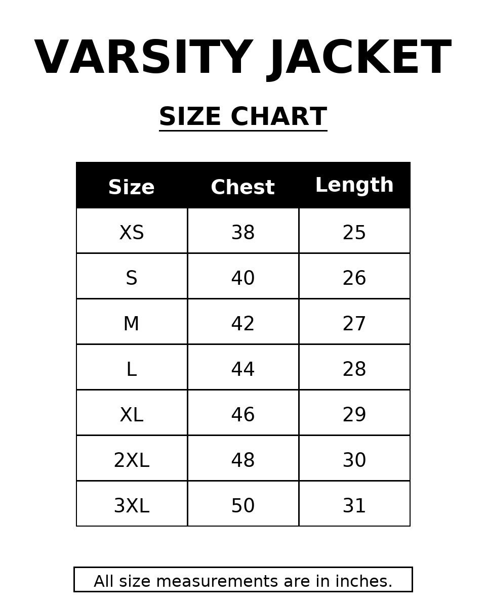 Unisex Classic Solid Varsity Jacket