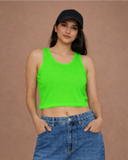 Women's Neon Green Crop Tank