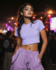 Women's Lavender Solid Crop Top