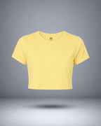 Women's Beige Solid Crop Top
