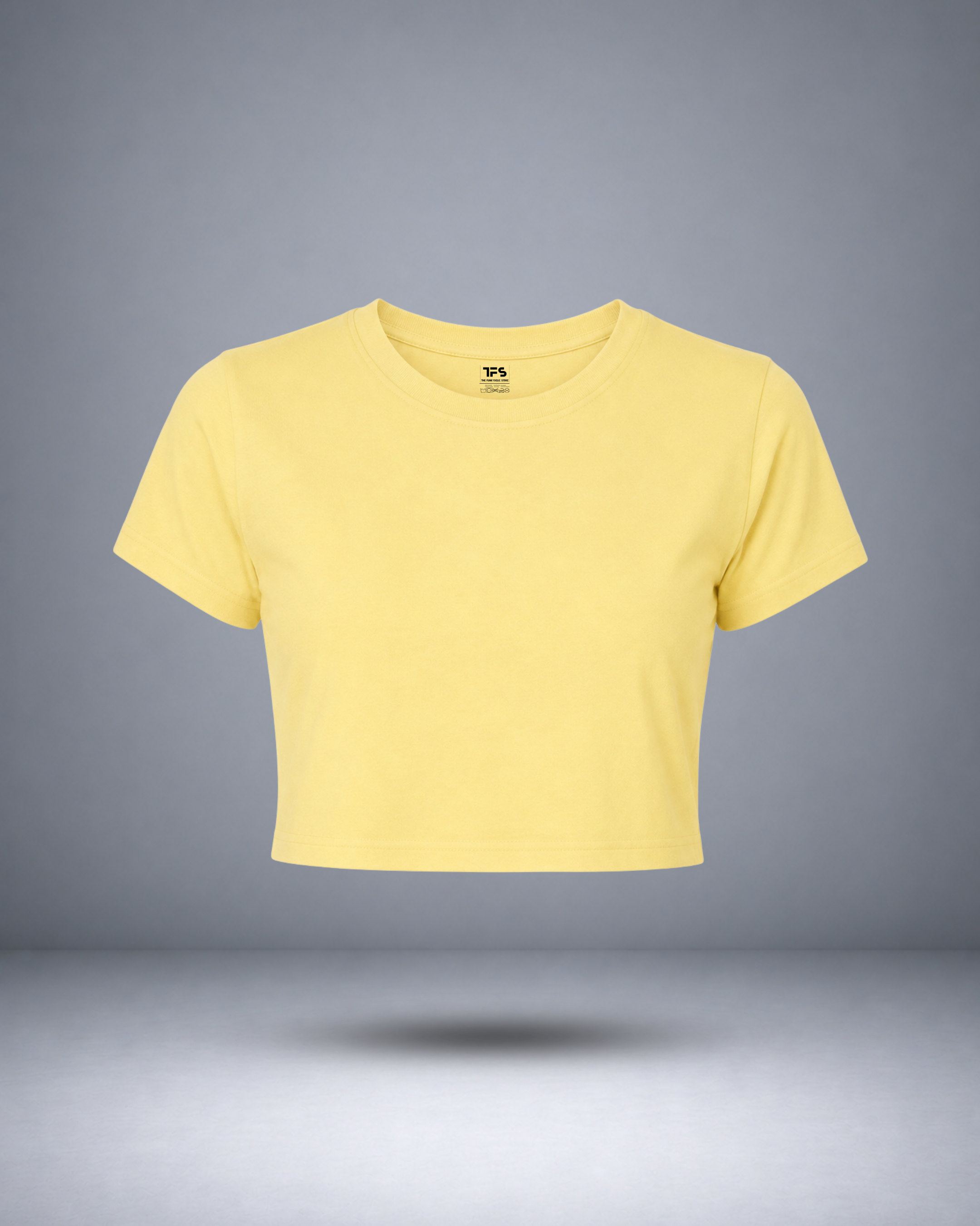 Women's Beige Solid Crop Top