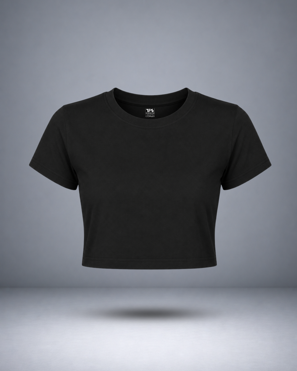 Women's Black Solid Crop Top