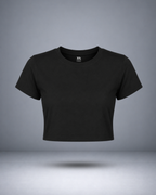 Women's Black Solid Crop Top