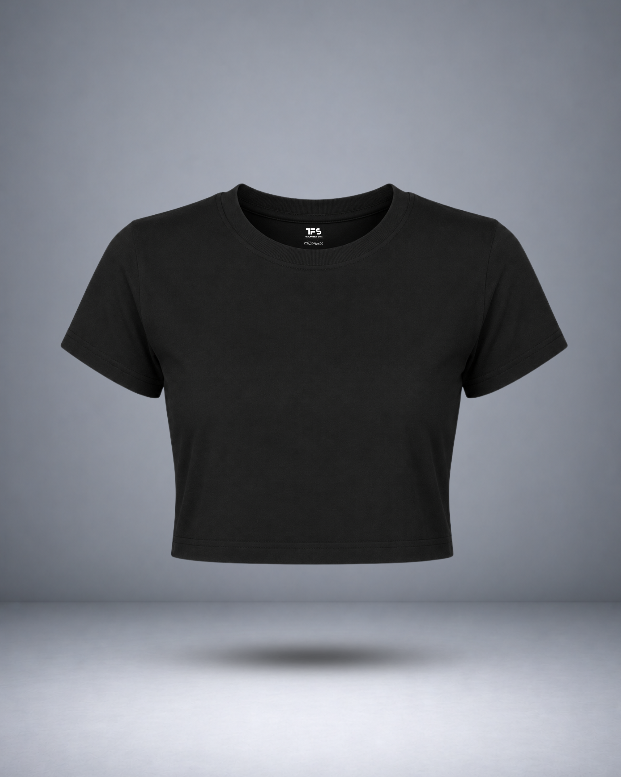 Women's Black Solid Crop Top