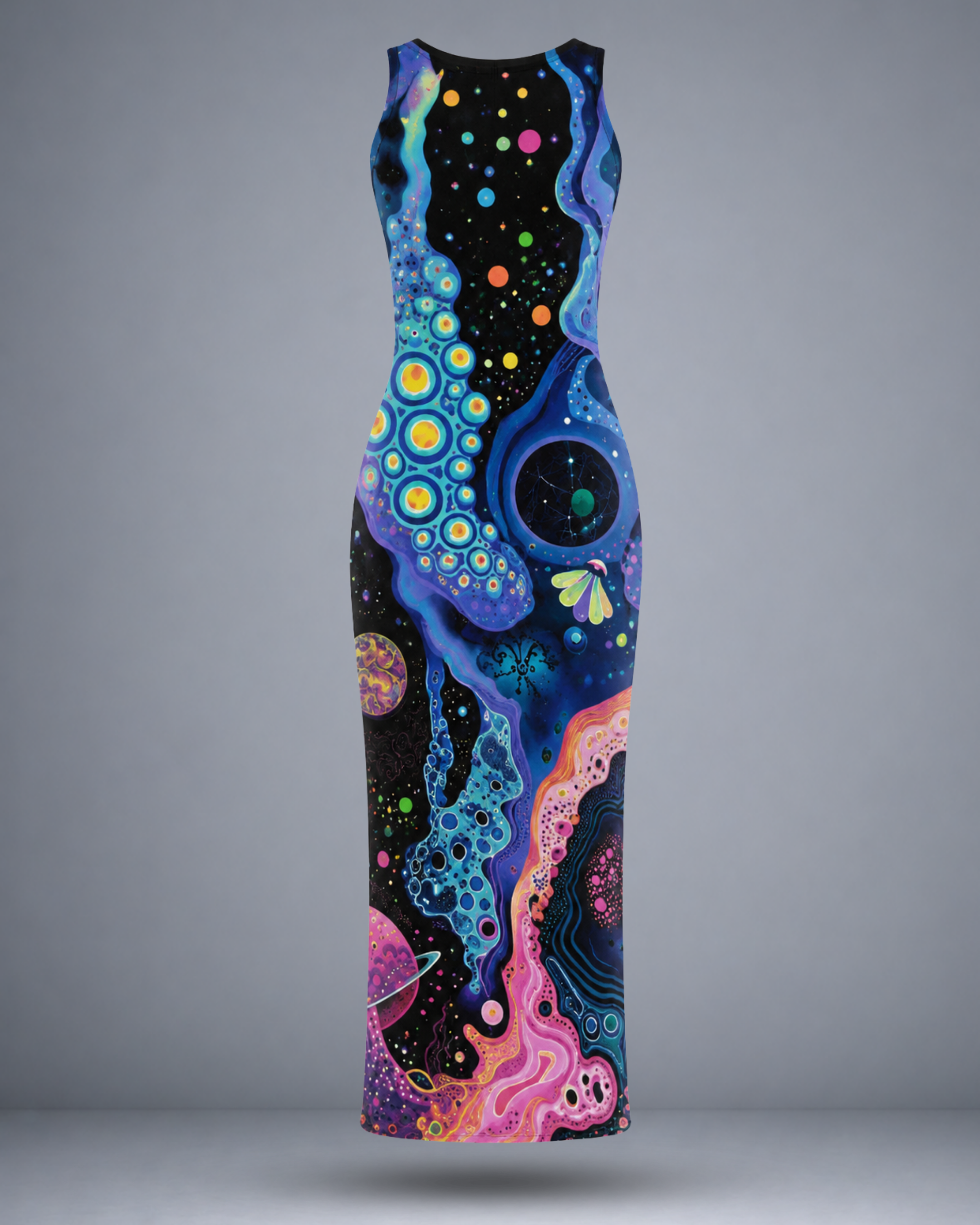 Women's Cosmic Mushroom Bodycon Dress