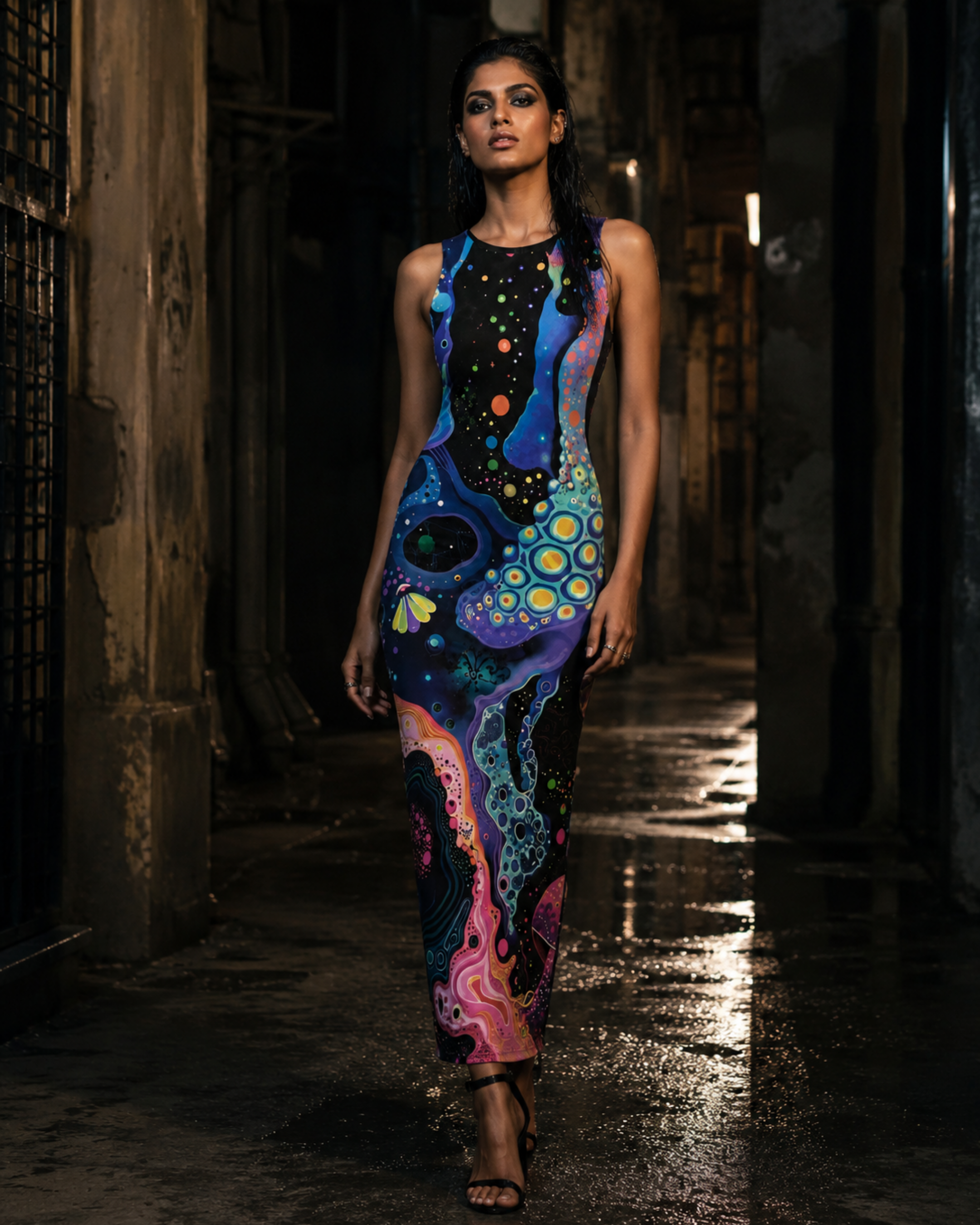 Mushroom Valley Maxi Bodycon Dress – Trippy Festival Fashion