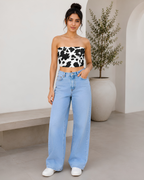 Women's Cow Maze Tube Top