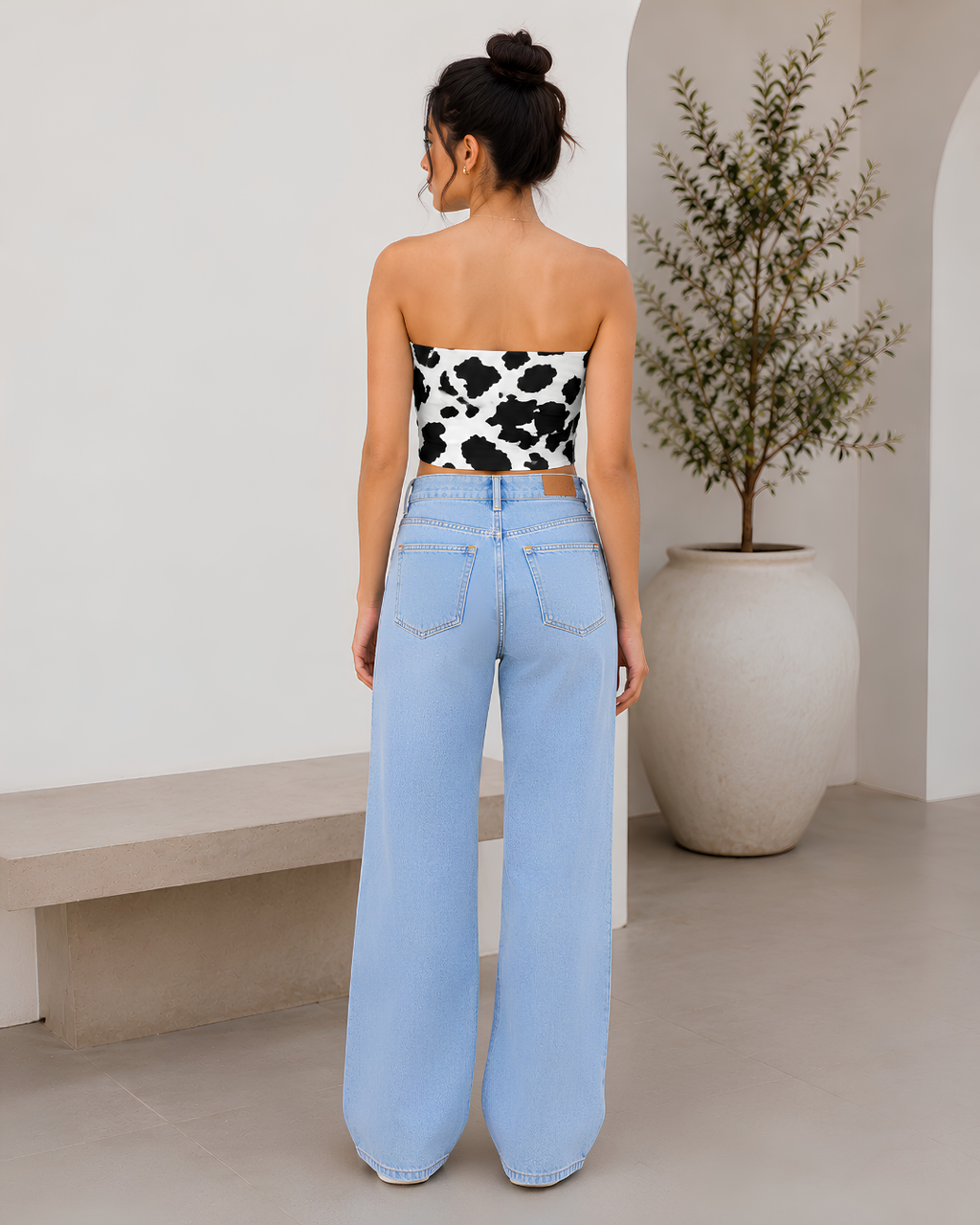 Women's Cow Maze Tube Top