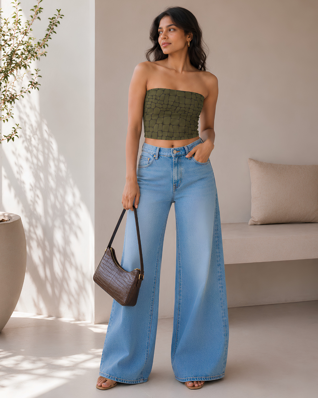 Women's Croco Maze Tube Top